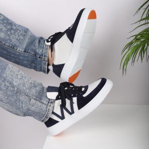 Blau-weiße Freizeitschuhe mit TPU-Sohle